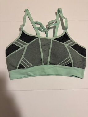 C9 by Champion Mint Green & Charcoal Geometric Light Support Sports Bra